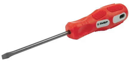 Отвертка ЗУБР &quot;ПРОФИ&quot; хромованадиевая сталь, двухкомпонентная рукоятка, магнит наконечник, SL5,0x100мм 25231-5.0-100_z01 купить в Челябинске