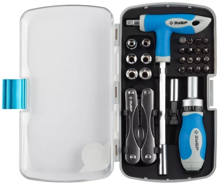 Набор  ЗУБР &quot;ЭКСПЕРТ&quot; универсальный, слесарно-монтажный и многофункциональный инструмент в пластмассовом боксе, 35предм 25290-H35 купить в Челябинске