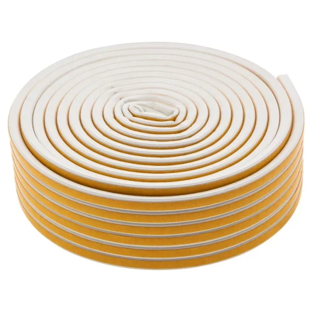 Уплотнитель резиновый, 24 м, профиль &quot;D&quot;, белый Сибртех 88903 купить в Челябинске