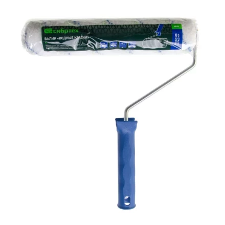 Валик &quot;Водные краски&quot;, 250 мм, ворс 12 мм, D - 36 мм, D ручки - 6 мм, полиэстер Сибртех 80193 купить в Челябинске