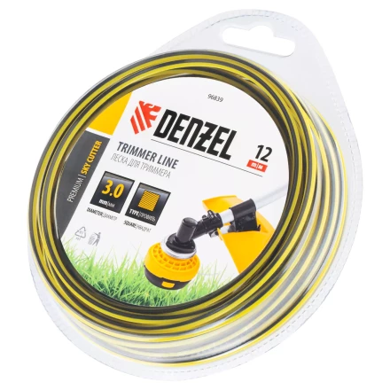 Леска для триммера двухкомпонентная квадратная, 3,0мм х 12м, блистер SkyCutter Denzel 96839 купить в Челябинске