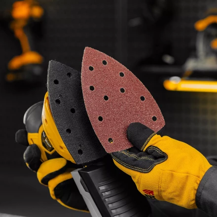 Треугольник абразивный на ворc. подложке под &quot;липучку&quot;, перф., P 40, 150х150х100 мм, 5 шт. Denzel 738577 купить в Челябинске