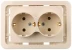 Розетка СВЕТОЗАР &quot;ГАММА&quot; двойная, с заземлением, цвет бежевый, 16А/~250В SV-54107-B купить в Челябинске