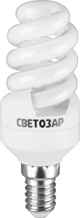 Энергосберегающая лампа СВЕТОЗАР &quot;КОМПАКТ&quot; спираль,цоколь E14(миньон),Т2,теплый белый свет(2700 К), 10000час, 9Вт(45) 44351-09_z01 купить в Челябинске