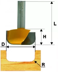 Фреза пазовая фасонная ф28.6х13мм R5мм хв 8мм 10635