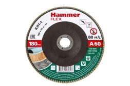 Круг Лепестковый Торцевой (КЛТ) HAMMER КЛТ 1 Ф180х22 Р60 213-031