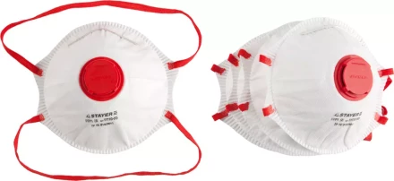 Полумаска фильтрующая STAYER &quot;PROFI&quot; коническая многослойная с клапаном, класс защиты FFP1, 10шт 11110-H10 купить в Челябинске