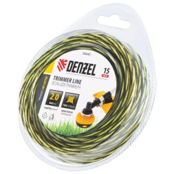 Леска для триммера двухкомпонентная витая квадратная, 2,0мм х 15м, блистер SkyCutter Denzel 96840