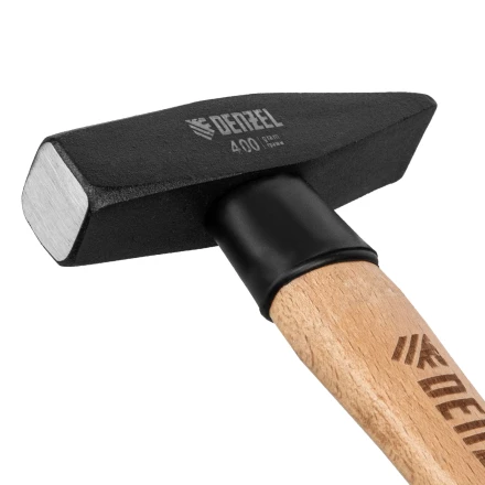 Молоток слесарный, 400 г Denzel, кованый квадратный боек, буковая рукоятка, 10428 купить в Челябинске