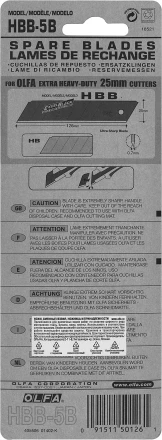Лезвие OLFA &quot;BLACK MAX&quot; сегментированное, 5шт, 25х126х0,7мм OL-HBB-5B купить в Челябинске