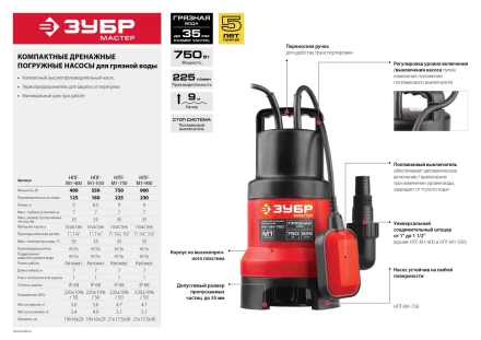 Насос дренажный НПГ-М1-900 серия МАСТЕР купить в Челябинске