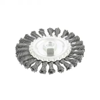 Щетка для УШМ 125 мм, М14, плоская, крученая  проволока 0,5 мм  MATRIX 74640 купить в Челябинске