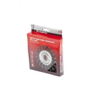 Щетка для УШМ 125 мм, М14, плоская, крученая  проволока 0,5 мм  MATRIX 74640 купить в Челябинске