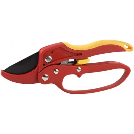 Секатор GRINDA двухкомпонентные ручки, храповый механизм, с эфесом, округлые лезвия с упорной наковальней, 205мм 8-423233_z01 купить в Челябинске