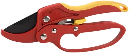 Секатор GRINDA двухкомпонентные ручки, храповый механизм, с эфесом, округлые лезвия с упорной наковальней, 205мм 8-423233_z01 купить в Челябинске