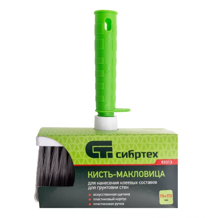 Кисть-макловица, 70 x 170, искусственная щетина, пластиковый корпус, пластиковая ручка Сибртех 83313 купить в Челябинске