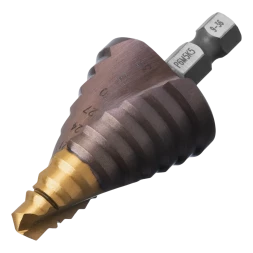 Сверло ступенчатое Denzel 723615, 9-12-15-18-21-24-27-30-33-36 мм, Р6М5К5, 6-гр. хвостовик