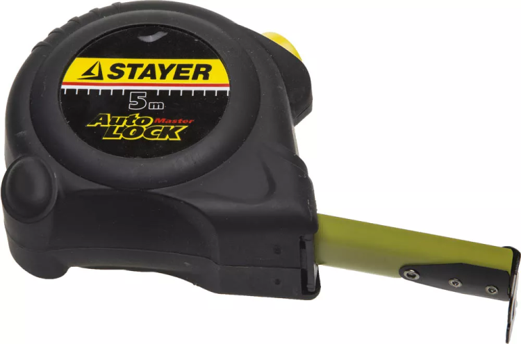Рулетка STAYER "MASTER" "AUTOLOCK", корпус с резиновым напылением, автостоп, 5мх25мм 2-34126-05-25_z01 купить в Челябинске