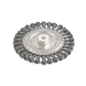 Щетка для УШМ 150 мм, М14, плоская, крученая  проволока 0,5 мм  MATRIX 74641 купить в Челябинске