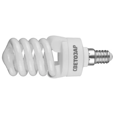 Энергосберегающая лампа СВЕТОЗАР &quot;КОМПАКТ&quot; спираль,цоколь E14(миньон),Т2,яркий белый свет(4000 К), 10000 час, 15Вт(75) 44353-15_z01 купить в Челябинске