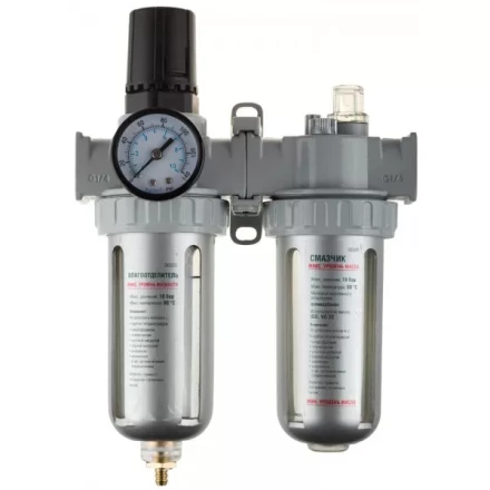 Набор аксессуаров KRAFTOOL &quot;INDUSTRIE QUALITAT&quot; для пневмосистем: манометр, влагоотделитель, смазчик 6505 купить в Челябинске