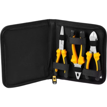 Набор JCB: Губцевый инструмент, хромированное покрытие, двухкомпонентные рукоятки, CrV cталь, 3 предм, чехол JPL016 купить в Челябинске