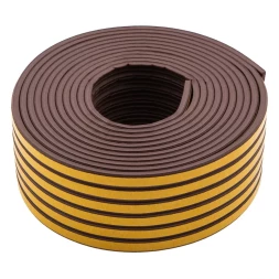 Уплотнитель резиновый, 24 м, профиль "E", коричневый Сибртех 88906