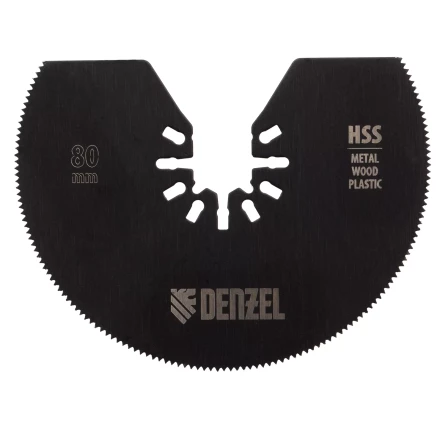 Насадка для МФИ отрезная полукруг Denzel 782301, HSS, по металлу и дереву, 80 мм х 1,2 мм, мелкий зуб купить в Челябинске