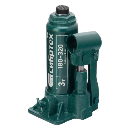 Домкрат гидравлический бутылочный Сибртех 50801, 3 т, 180-320 мм купить в Челябинске