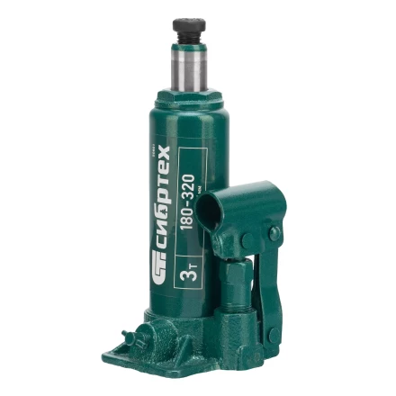 Домкрат гидравлический бутылочный Сибртех 50801, 3 т, 180-320 мм купить в Челябинске