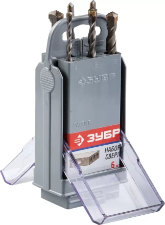 Набор ударных сверл ЗУБР &quot;МАСТЕР&quot; по бетону, 4, 5, 6х2шт, 8, 10мм, 6шт в супер боксе 2922-H6-SB купить в Челябинске