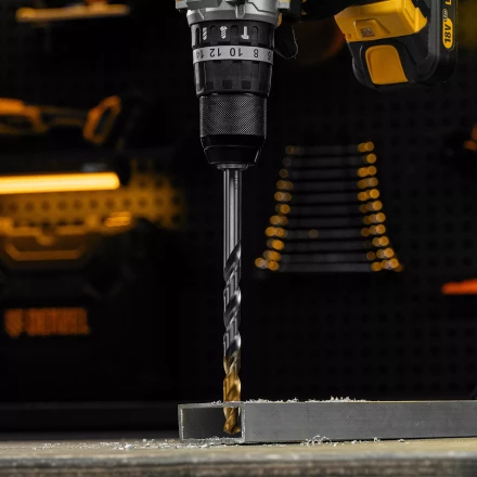 Сверло спиральное по металлу Denzel, 11 х 195 мм, Р6М5, Golden Tip, удлиненное 718264 купить в Челябинске