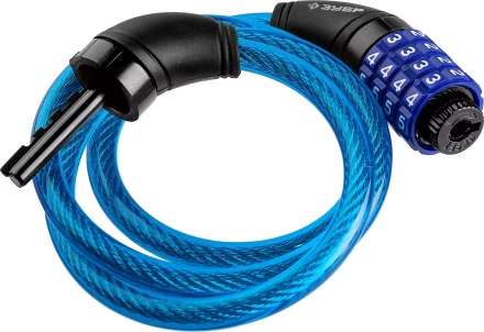 Замок ЗУБР &quot;ПРОФЕССИОНАЛ&quot;, тросовый, кодовый, с изменяемым кодом, длина троса - 950мм, d 10мм 37262-95_z01 купить в Челябинске