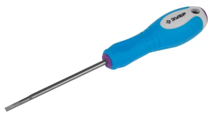 Отвертка ЗУБР, Cr-V сталь, трехкомпонентная рукоятка, цветовая индикация типа шлица, SL, 2,5x63мм 25251-2.5-063 купить в Челябинске