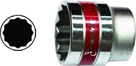 Головка торцевая 9 мм 12-гранная CrV под квадрат 1/2" хромированная  MATRIX MASTER 13678 купить в Челябинске