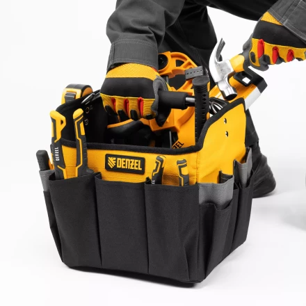Переноска для инструмента, 260х240х300 мм, 22 кармана, наплечный ремень// Denzel 90294 купить в Челябинске