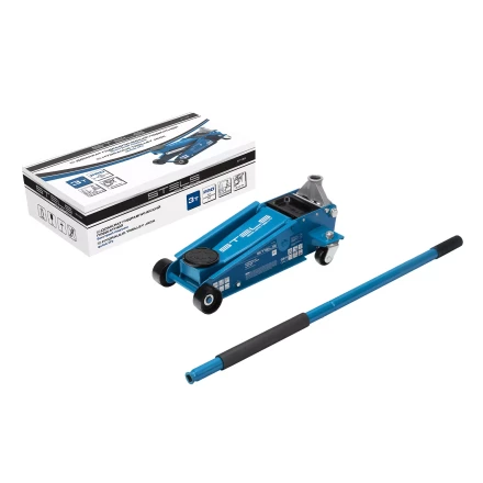 Домкрат гидравлический подкатной Stels 51139, 3 т, 120-450 мм, быстрый подъем, проф. купить в Челябинске