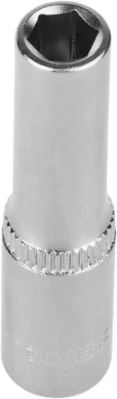 Головка торцовая ЗУБР "МАСТЕР" (1/4"), удлиненная, Cr-V, FLANK, хроматированное покрытие, 7мм 27717-07 купить в Челябинске