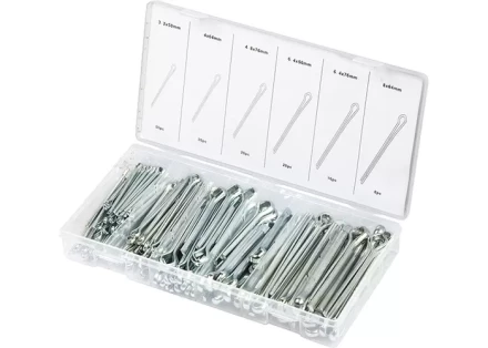 Набор шплинтов S головки х L: 3,2х50, 4х64, 4,8х76, 6,4х25, 6,4х76, 8х64 мм 144 предмета СИБРТЕХ 47603 купить в Челябинске