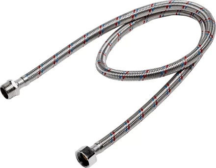 Подводка гибкая ЗУБР для воды, оплетка из нержавеющей стали, г/ш 1/2&quot; - 1м 51005-G/S-100 купить в Челябинске