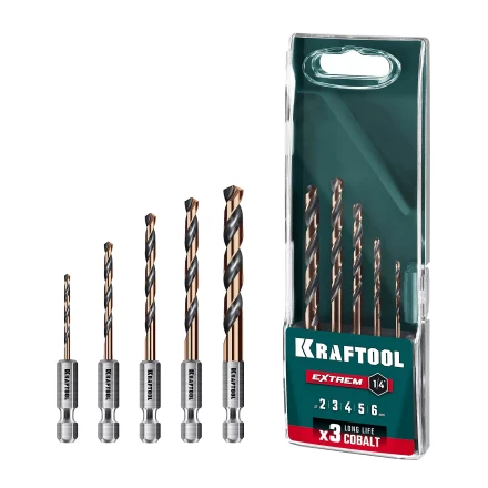 Набор сверл по металлу, хвостовик НЕХ-1/4, сталь М35-Со5% 29652-H5 купить в Челябинске