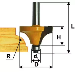 Фреза кромочная калевочная ф508х29мм R48мм хв 12 10547