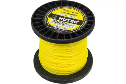 Леска HUTER TS24100 для триммера, 2.4 мм, витой квадрат 71/2/5 купить в Челябинске