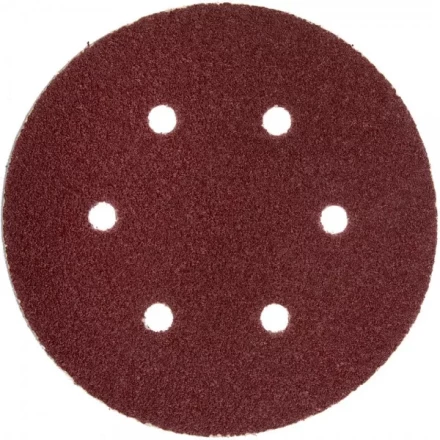 Круг шлифовальный ЗУБР &quot;МАСТЕР&quot; универсальный, из абразивной бумаги на велкро основе, 6 отверстий, Р80, 150мм, 5шт 35566-150-080 купить в Челябинске