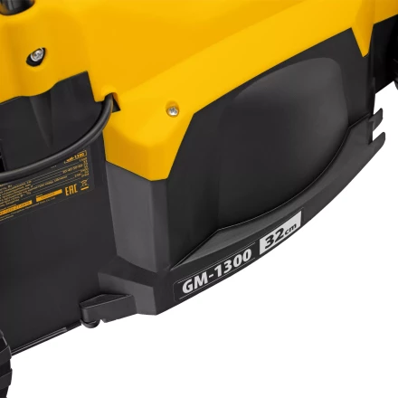 Газонокосилка электрическая GM-1300, 1300 Вт, шир. 32 см, 5 уров., травосб. 35 л Denzel 96627 купить в Челябинске