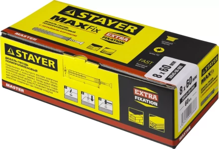 Дюбель-гвоздь полипропиленовый, потайный бортик, 8 x 60 мм, 60 шт, STAYER Master 30645-08-060 30645-08-060 купить в Челябинске