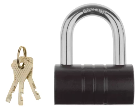 Замок ЗУБР &quot;МАСТЕР&quot; навесной, повышенной защищенности, дисковый механизм секрета, ключ 7 &quot;пинов&quot;, 82 x 46 мм 3720-21_z01 купить в Челябинске