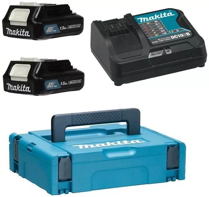Набор 2 аккумулятора BL1016B + зарядное устройство DC10SB (12В, 1.5Ач, Li-ion, MakPac) Makita 197652-7 купить в Челябинске