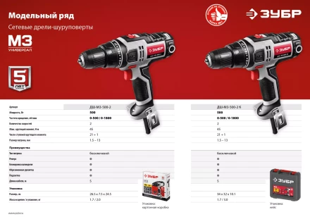 Дрель-шуруповерт сетевая ДШ-М3-500-2 К серия МАСТЕР купить в Челябинске