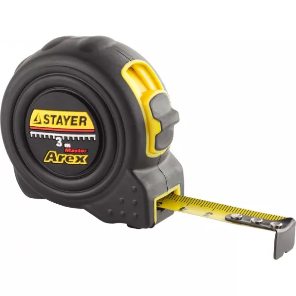 Рулетка STAYER "PROFI" "AREX", двухкомпонентный противоударный корпус, упрочненное полотно, 3м/16мм 3410-03_z01 купить в Челябинске
